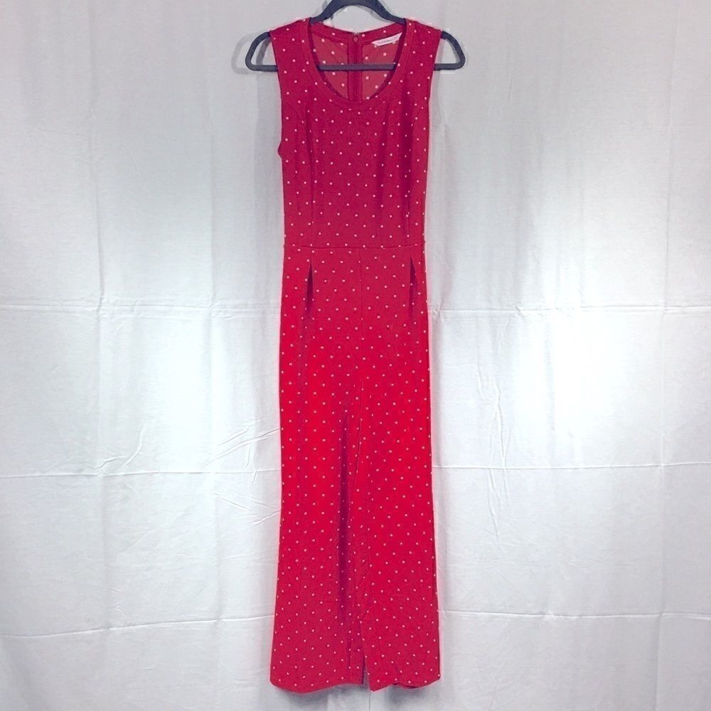 Isaac Mizrahi Live red polka dot jumpsuit Small